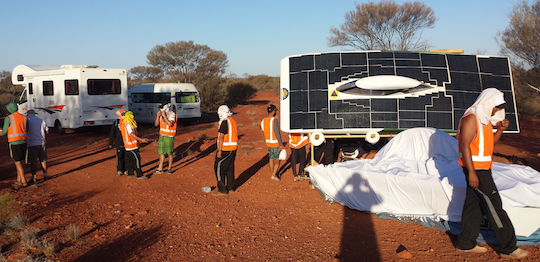 The desert camp struck by Colombia's EAFIT-EPM Solar Car Team