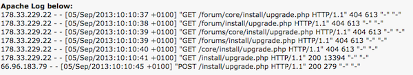 The vBulletin attack logs