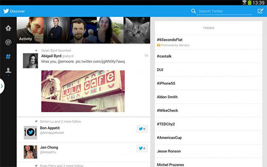 Twitter app for Android tablets