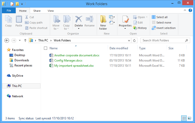 Win 8.1 Work Folders