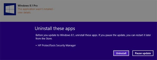 Windows 8.1 update uninstal apps