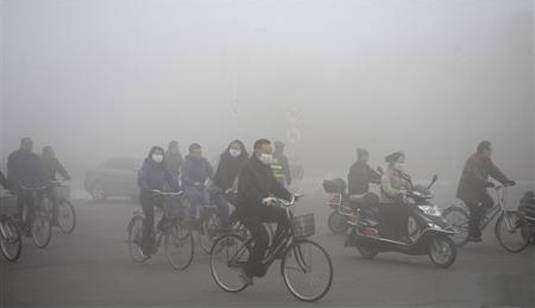 Air pollution in Harbin, Heilongjiang province, northeastern China, in October 2013