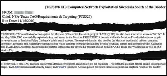 NSA report on hacking Mexican president's email