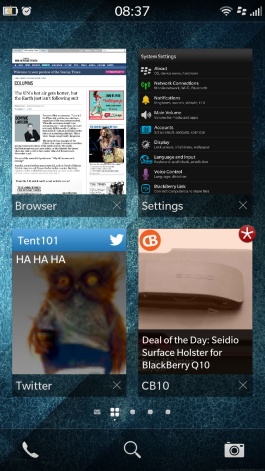 Screenshot of BlackBerry OS 10.2