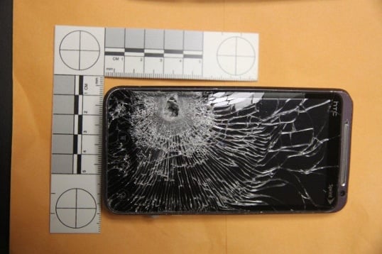 The shattered screen of the smartphone. Pic: Winter Garden police
