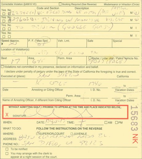 Police ticket for wearing Google Glass
