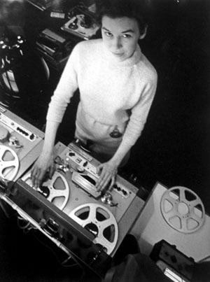 Delia Derbyshire edits on a Philips EL3503