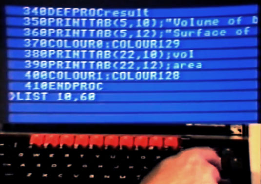 BBC Micro coding session