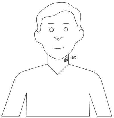 Illustration from Motorola 'Electronic Skin Tattoo' patent application