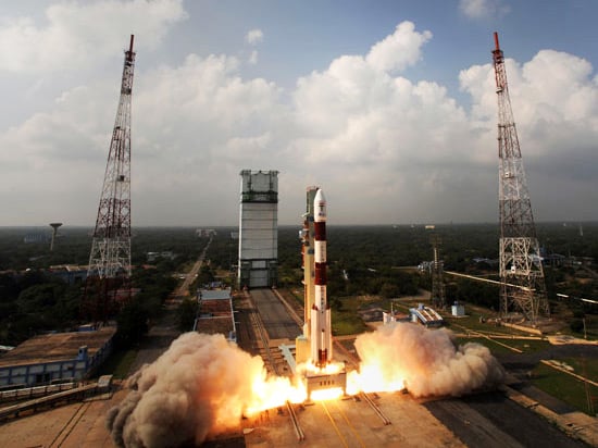 PSLV-C25 blasts off. Pic: ISRO