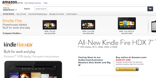 Kindle Fire Prices - Australia