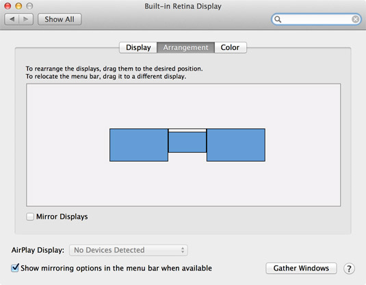 Desktop expansion with two additional screens display preferences