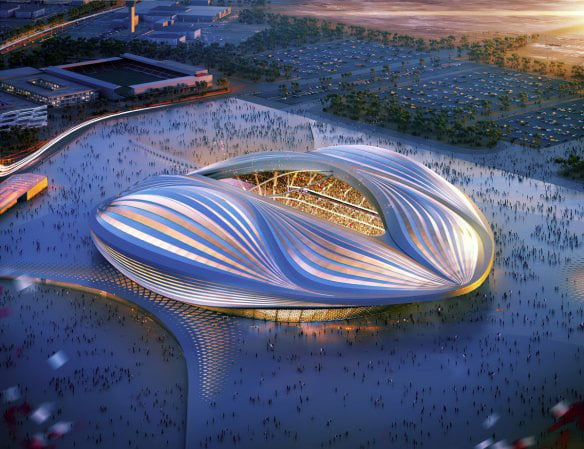 Artist's impression of the Al Wakrah stadium. Pic: Zaha Hadid Architects