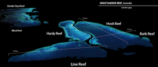 EOMAP's new 3D map of the Great Barrier Reef