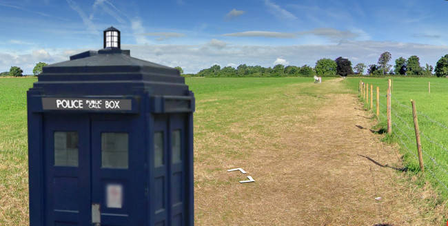The Tardis in a field