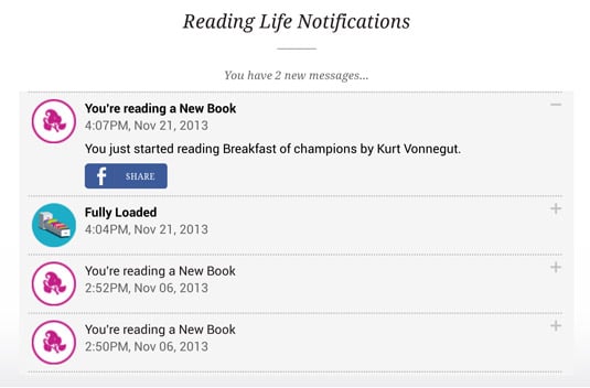 Kobo Reading Life Notifications