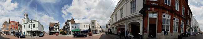 Panoramic view of Faversham's market square by Phil Houghton