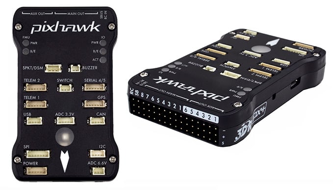 Two views of the 3D robotics Pixhawk