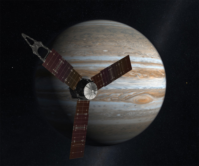 Artist's impression of Juno and Jupiter. Pic: NASA