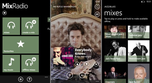 Nokia MixRadio app for Windows Phone