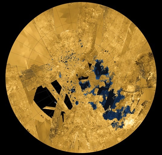 Seas of liquid methane on Titan