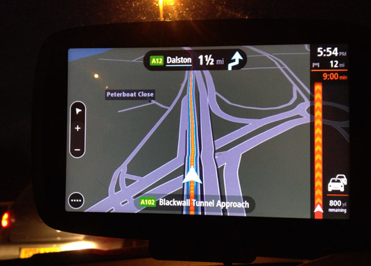 TomTom GO 6000 congestion at night