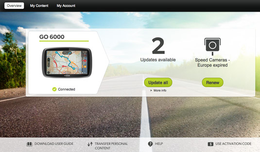 TomTom GO 6000 with MyDrive app