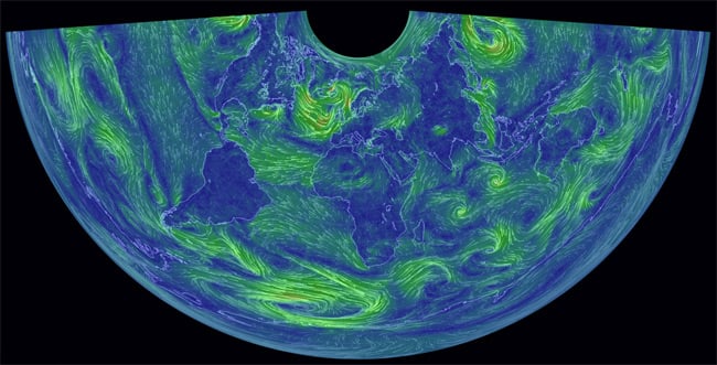 earth's conical equidistant view