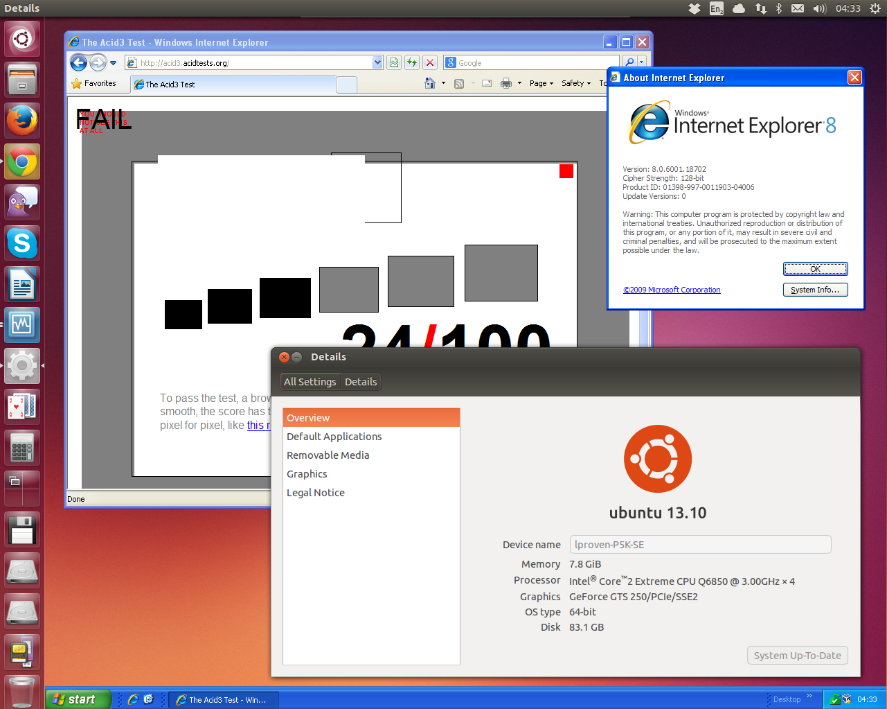 Windows XP on Ubuntu in perfect harmony