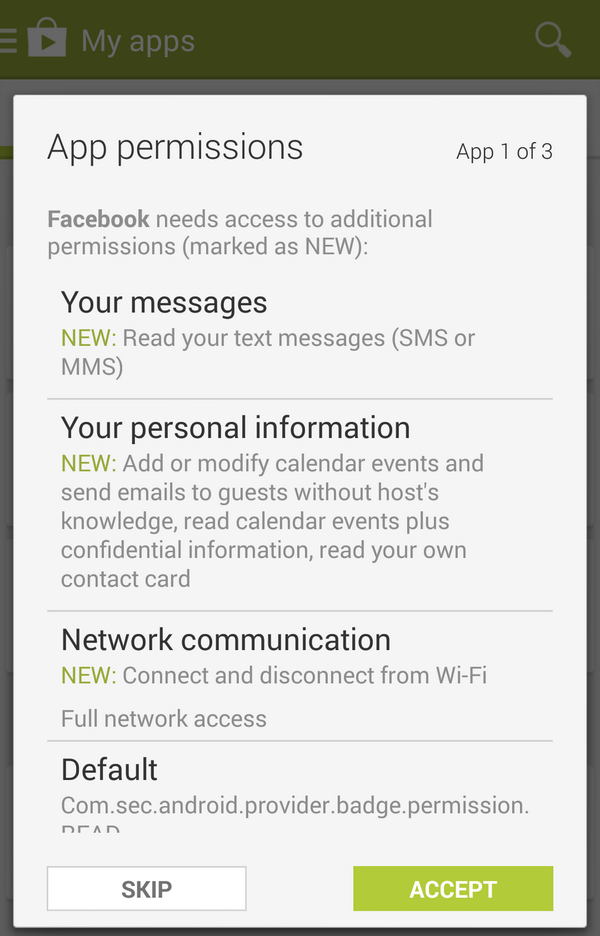 facebook manage apps permissions