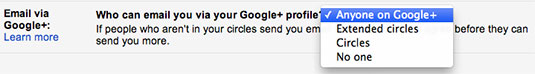 Blocking emails from Google+ users