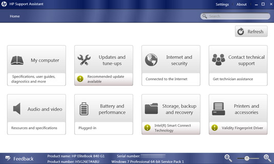 HP EliteBook 840 G1 Support Assistant
