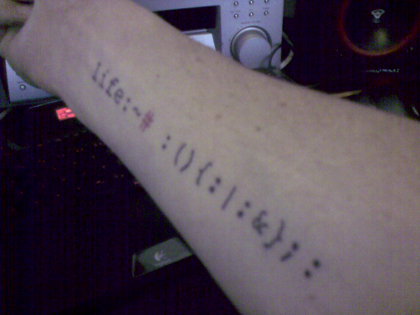 A tattoo with probable syntax error