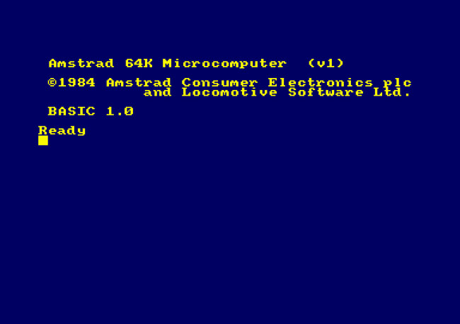 Amstrad CPC 464 start screen