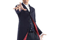 Peter Capaldi in costume as Doctor Who