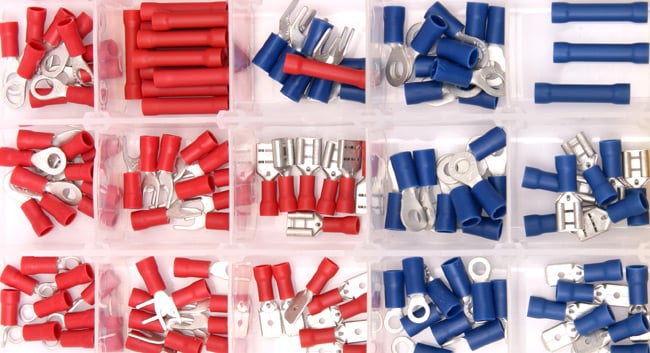 Box of assorted crimp terminals