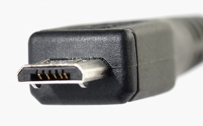 A micro B USB plug