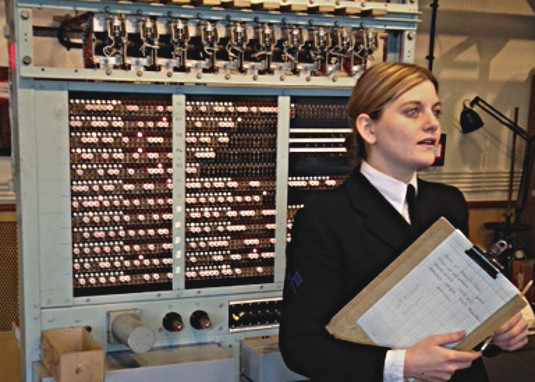 A Wren reenactor at Bletchley