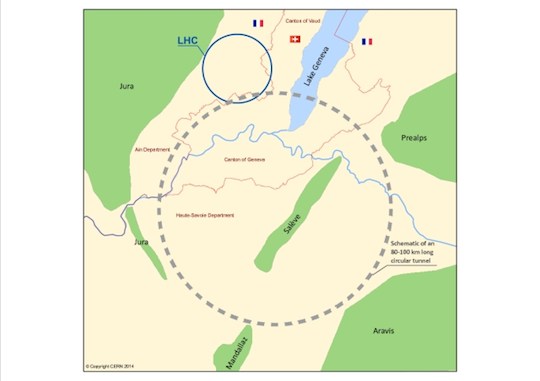 CERN's map of a Future Circular Collider