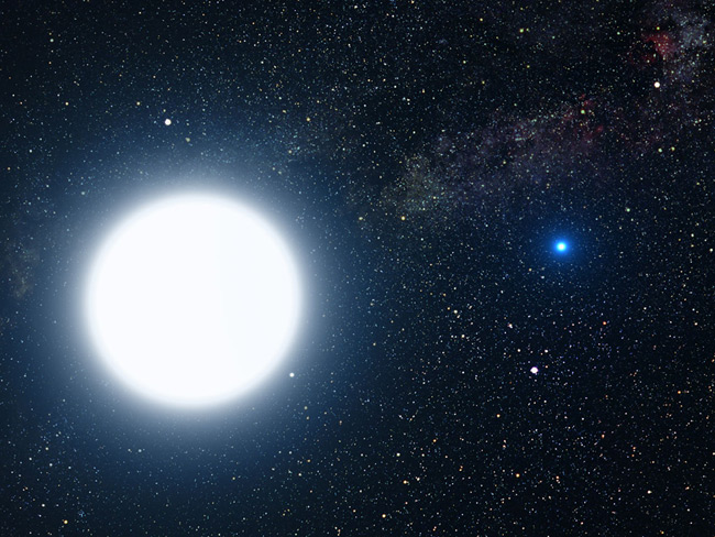 Artist's impression of Sirius A and B