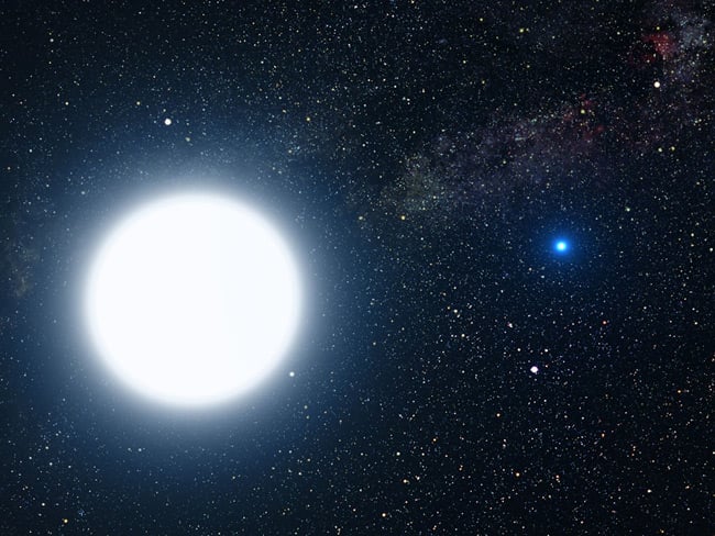 Artist's impression of Sirius A and B