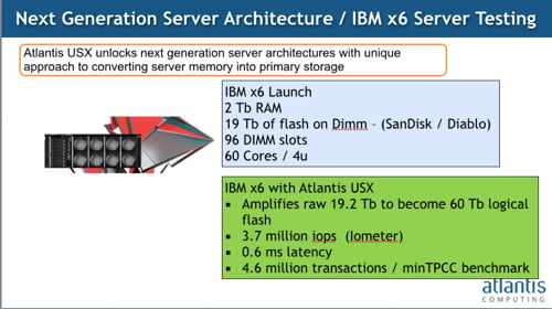 USX and IBM server flash DIMMs