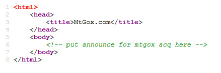 Mt Gox homepage source