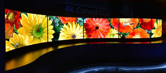 Panasonic's Wave at CES of 55-inch curved TVs