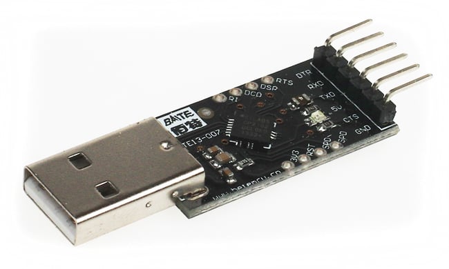 The USB - serial interface to connect the Pi to the Pixhawk