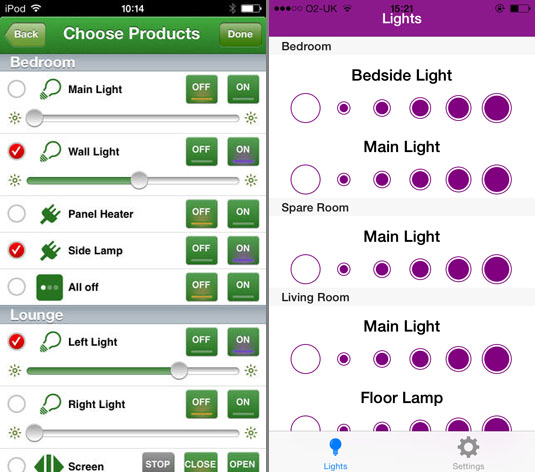 iPhone app: official version (left), homemade version (right)