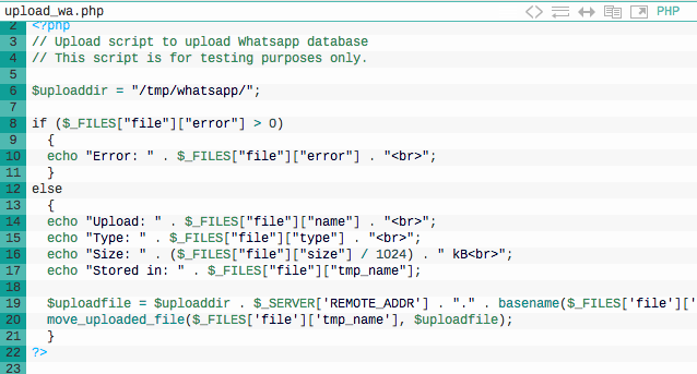 Code snippet WhatsApp vuln