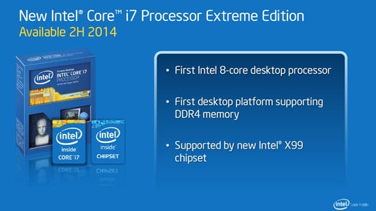 Intel presentation slide: Intel eight-core Extreme Edition processor