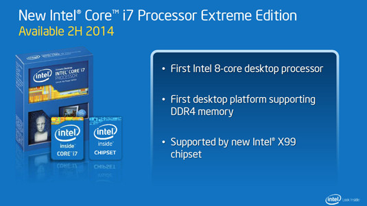 Intel presentation slide: Intel eight-core Extreme Edition processor