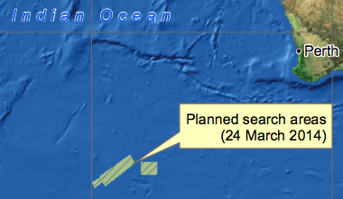 The search area for MH370 on March 24th